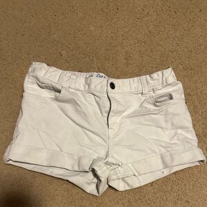White jean shorts
